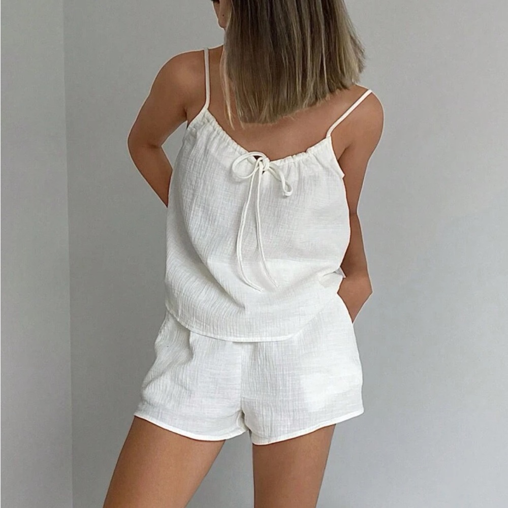 Dazy Cotton Lounge Set, White, Size L